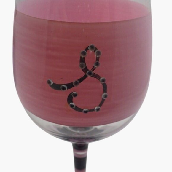 Wine Glass Rhinestone Ampersand Black And Pink - Picture 3 of 9